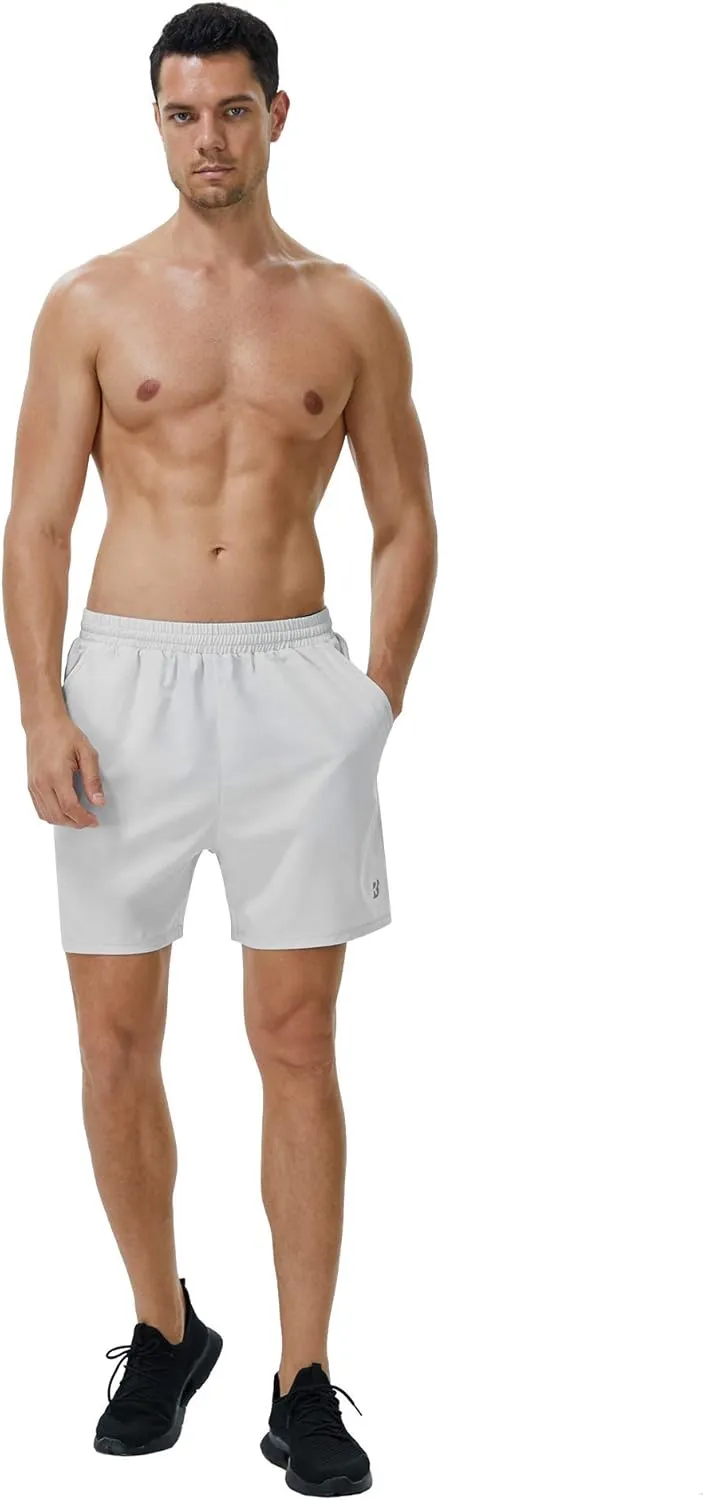 Roadbox Men's 5 Inch Running Athletic Quick Dry Shorts with Pockets for Workout Gym Exercise