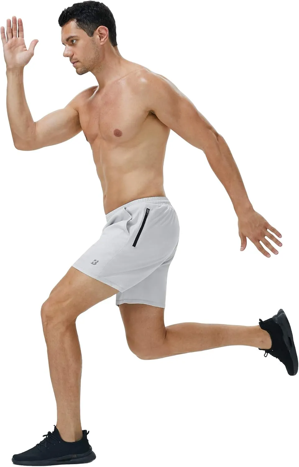 Roadbox Men's 5 Inch Running Athletic Quick Dry Shorts with Pockets for Workout Gym Exercise