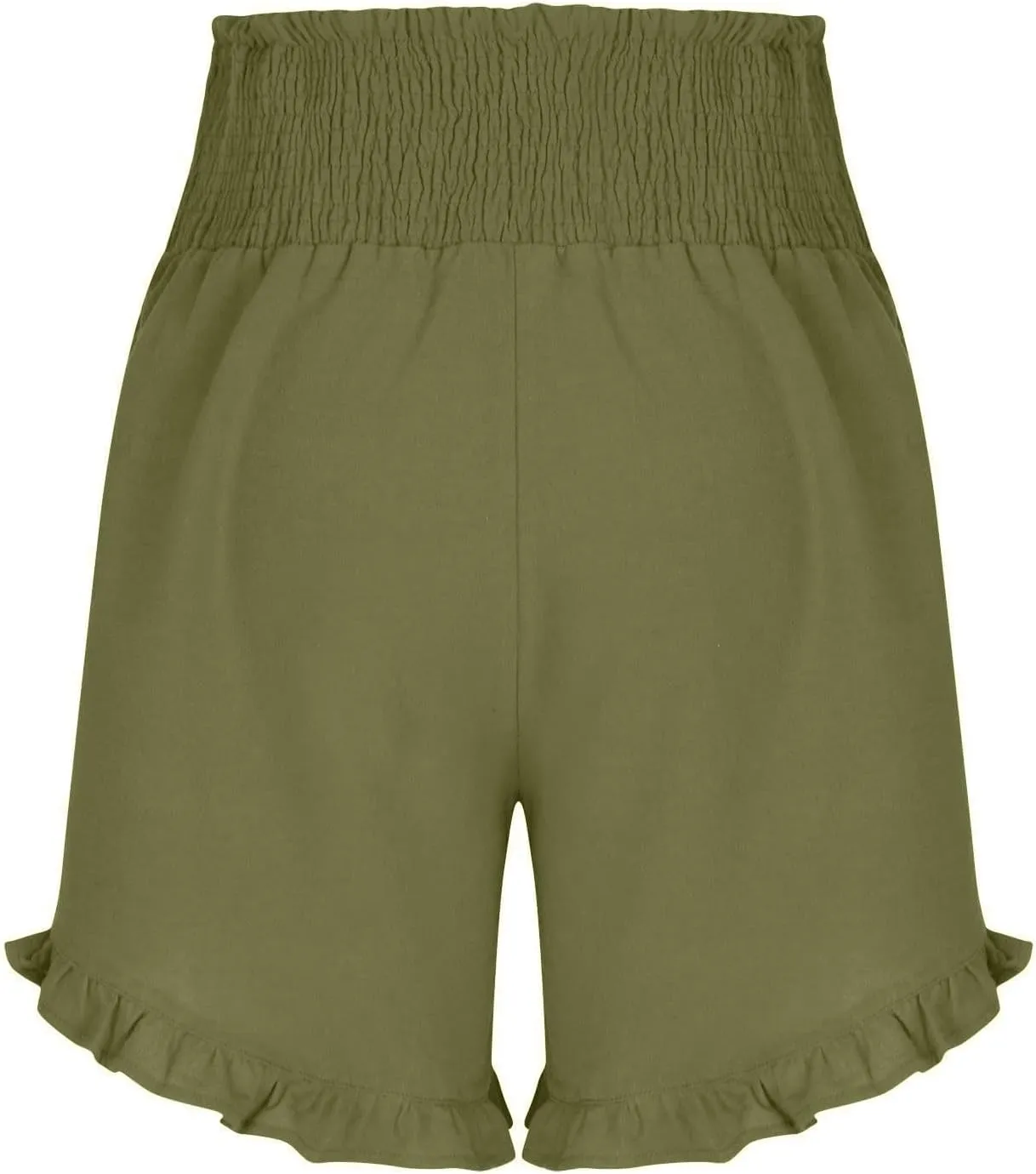 Ruffle Shorts Women Casual Loose High Waisted Boho Flowy Shorts Lightweight Summer Beach Short Pants 2025