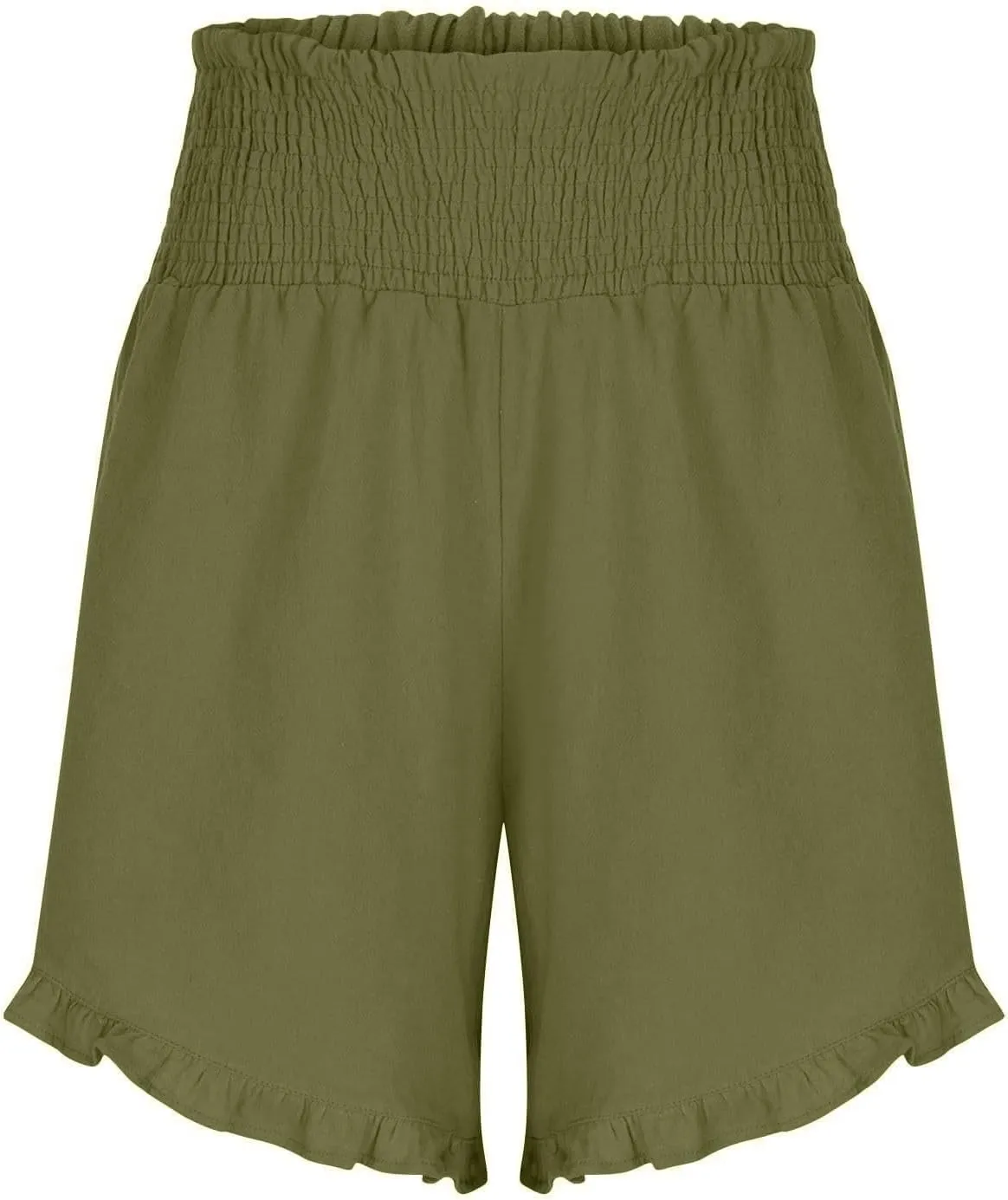Ruffle Shorts Women Casual Loose High Waisted Boho Flowy Shorts Lightweight Summer Beach Short Pants 2025