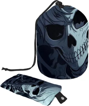 Scary Teenage Skull Travel Cosmetic Bags Makeup Bag for Women, Foldable Drawstring Travel Cosmetic Bags, Portable Toiletry Bucket Bag