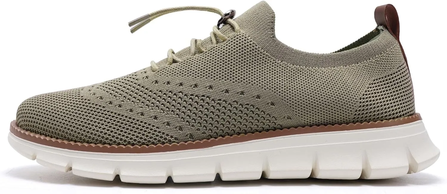 SECHRITE Breeze Shoes for Men 2024 New Breathable Lightweight Mesh Dress Sneakers Oxfords Lace-Up Lightweight Casual Walking Shoes