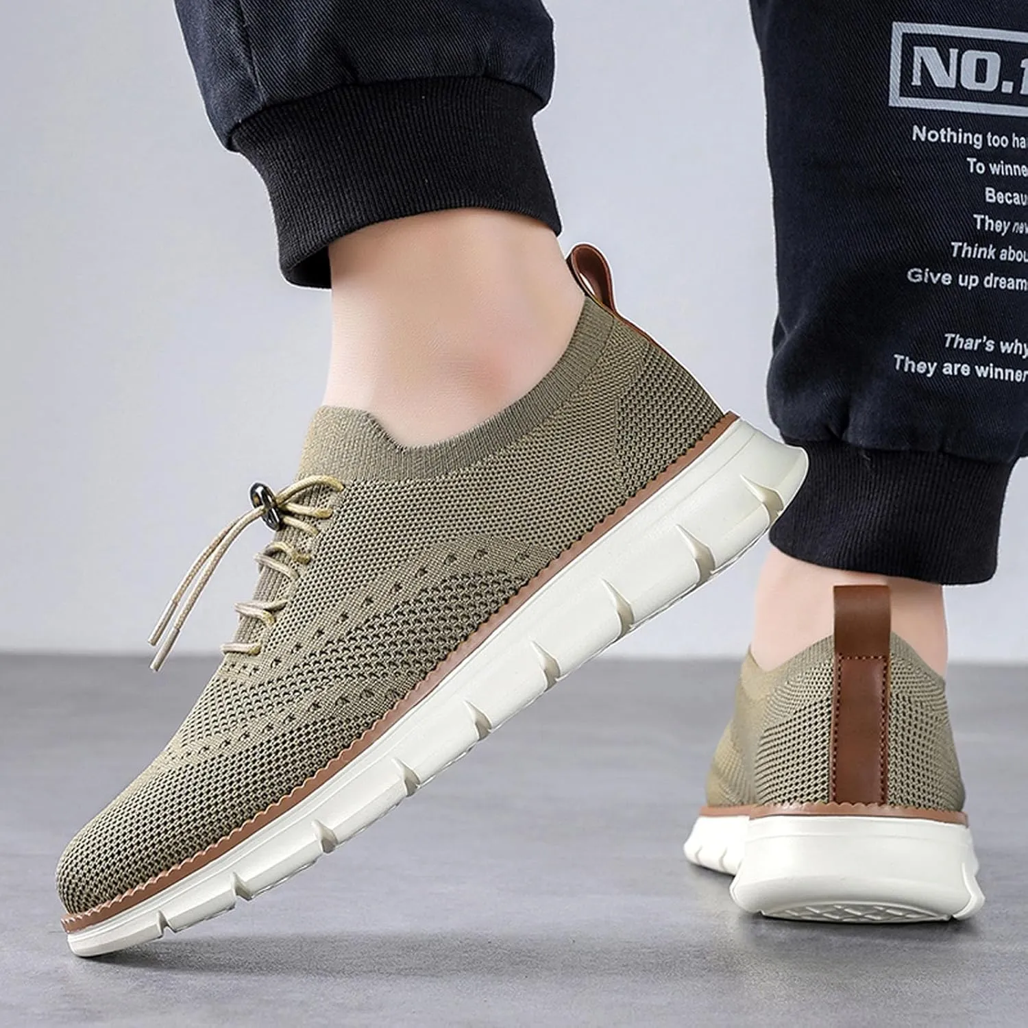 SECHRITE Breeze Shoes for Men 2024 New Breathable Lightweight Mesh Dress Sneakers Oxfords Lace-Up Lightweight Casual Walking Shoes