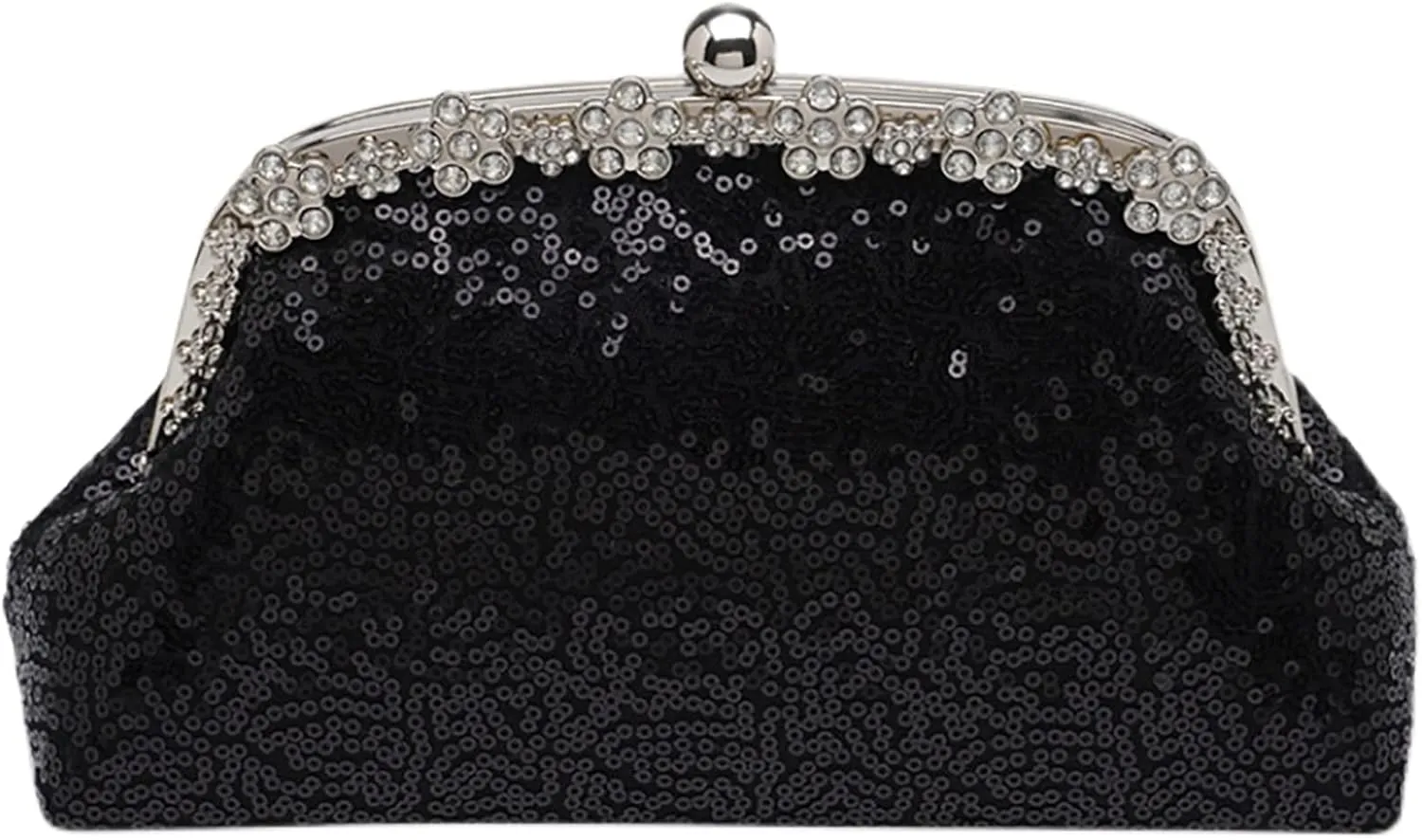 Sequin Evening Clutch Bag with Chain Strap, Wedding Party Purse Fashion Women Shoulder Bag for Prom Cocktail Party (Color : Black)
