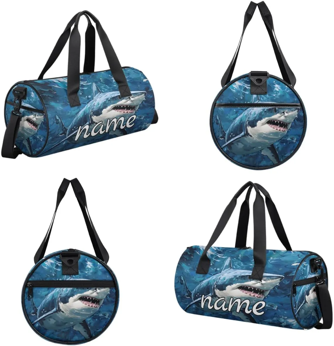 Shark Print Custom Duffel Bags Weekender Bags Custom Sport Duffel Bag Carry on Overnight Weekender Bag
