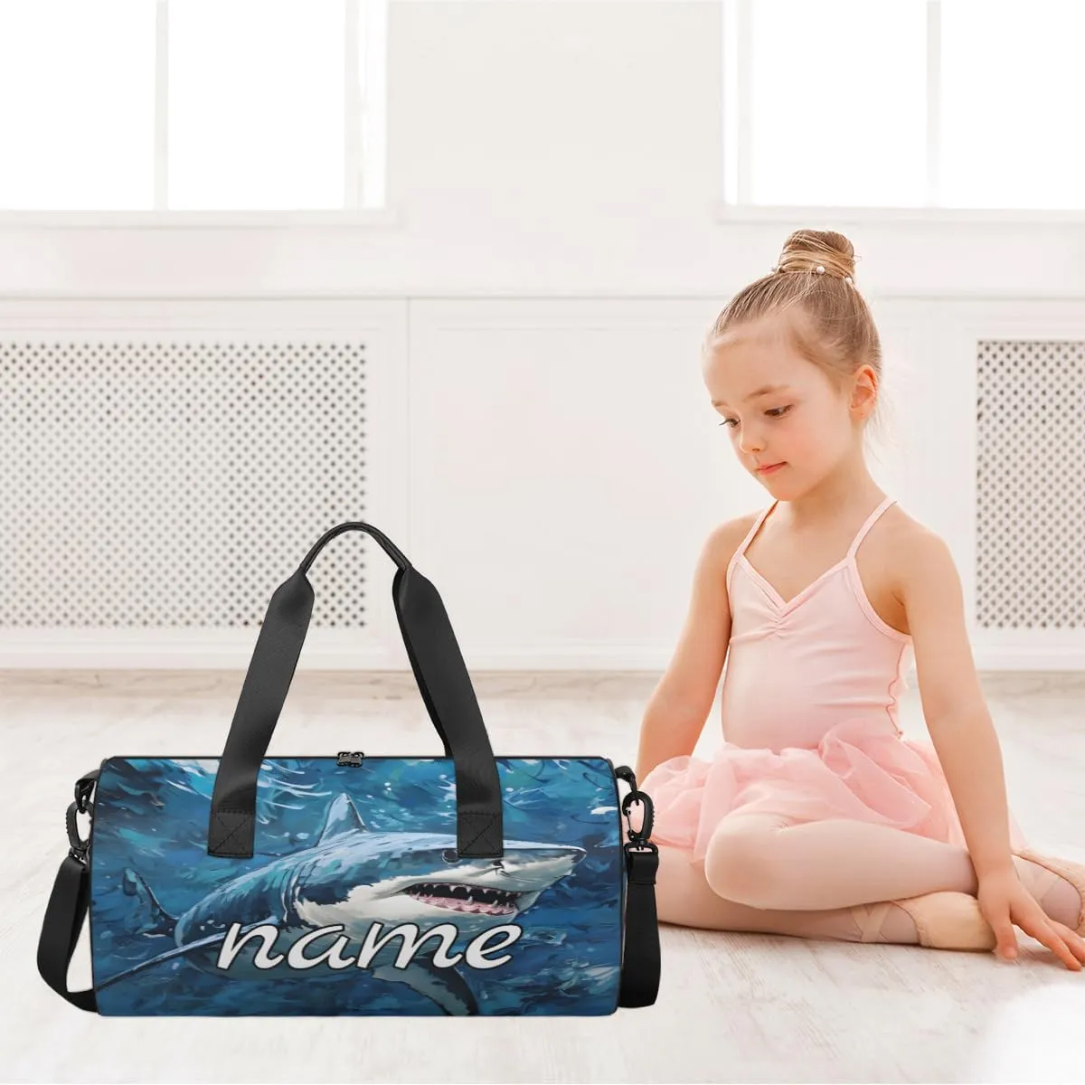 Shark Print Custom Duffel Bags Weekender Bags Custom Sport Duffel Bag Carry on Overnight Weekender Bag