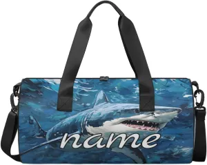 Shark Print Custom Duffel Bags Weekender Bags Custom Sport Duffel Bag Carry on Overnight Weekender Bag