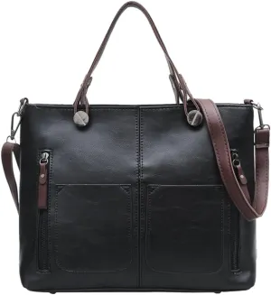 Shoulder Bag For Woman Tote Bags with Zipper PU Leather Crossbody Bags Shoulder Bag for Office