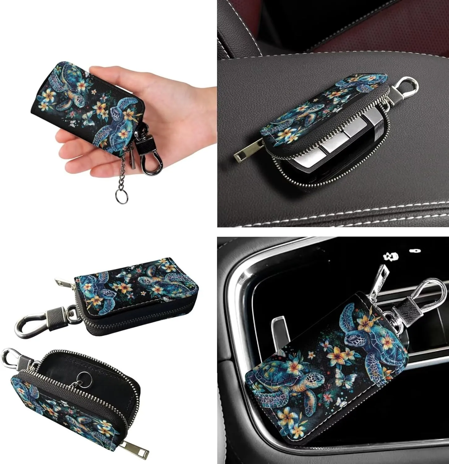 Shoulder Bags Set 3 Piece Saddle Bags Tote Bag for Women Car Key Fob Cover Keychain