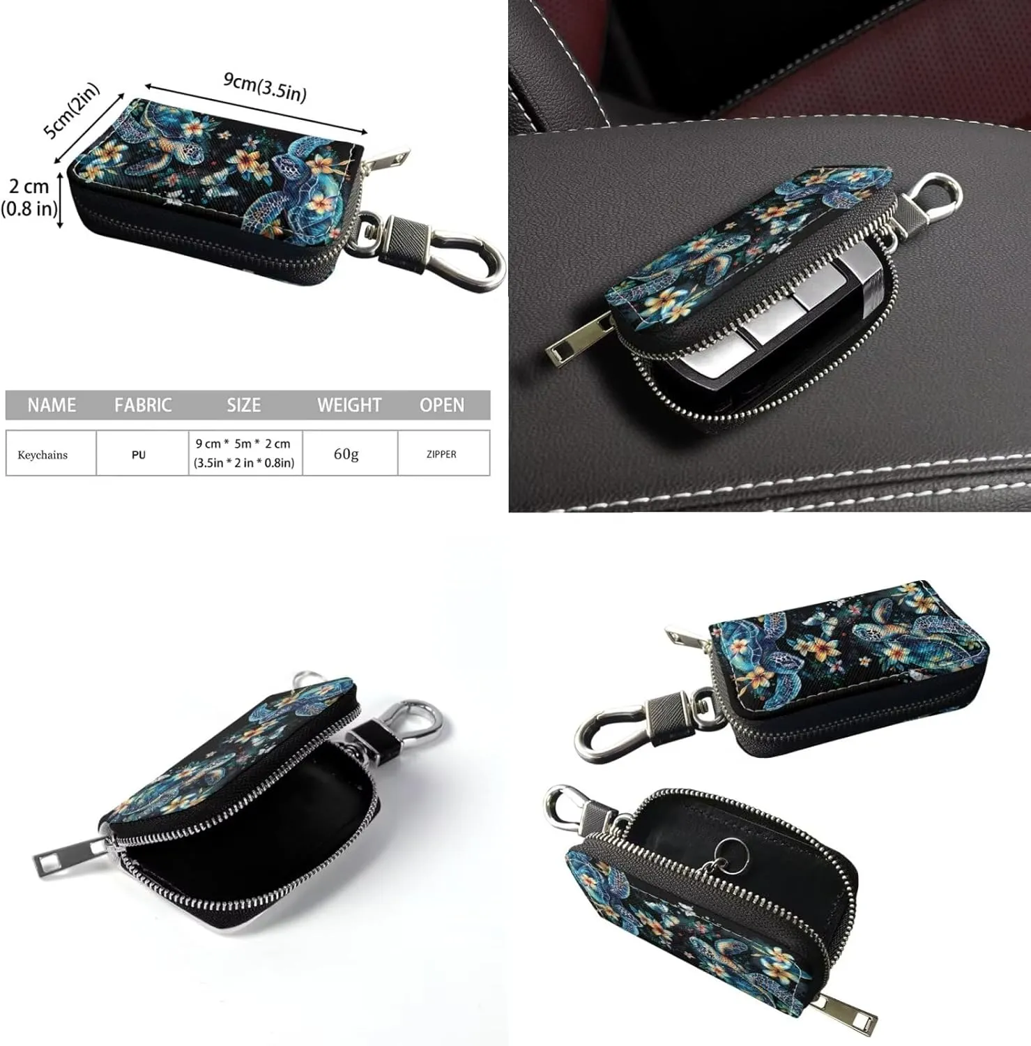 Shoulder Bags Set 3 Piece Saddle Bags Tote Bag for Women Car Key Fob Cover Keychain