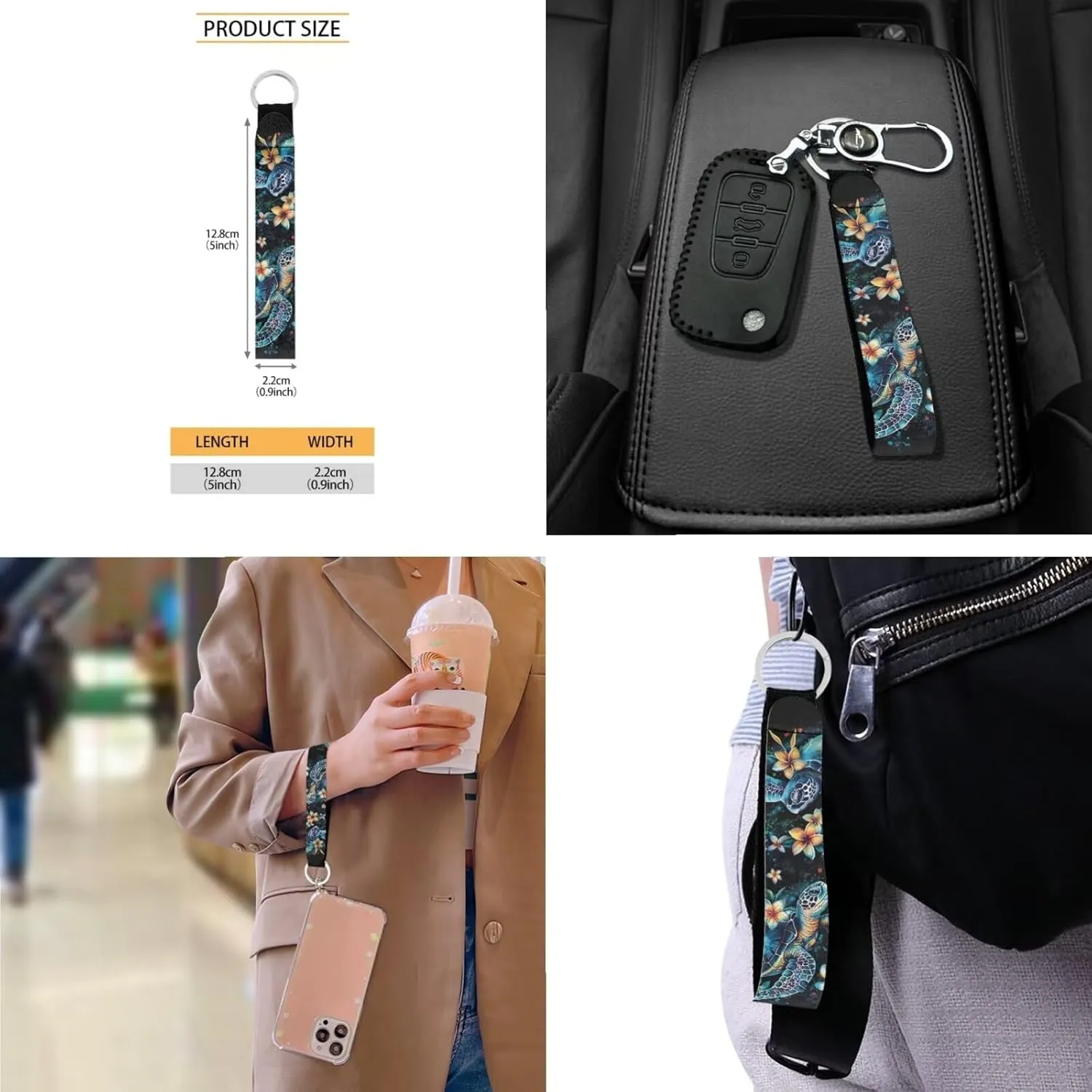 Shoulder Bags Set 3 Piece Saddle Bags Tote Bag for Women Car Key Fob Cover Keychain