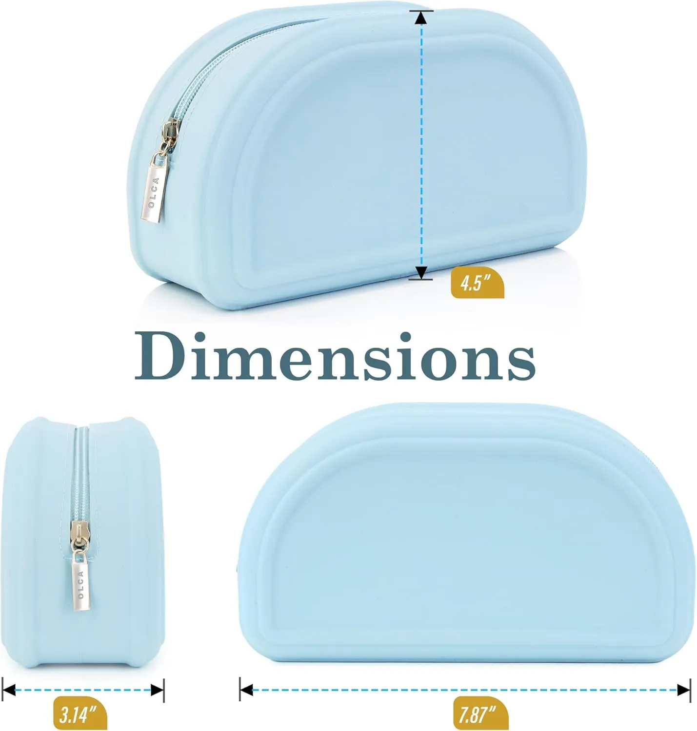 Silicone makeup bag, brush holder, waterproof, toiletry organizer, travel, zipper bag