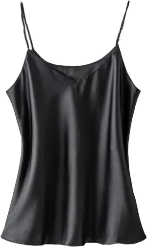 Silk Camisole for Women Silk Bandeau Top Sexy V-Neck Tanks and Camis