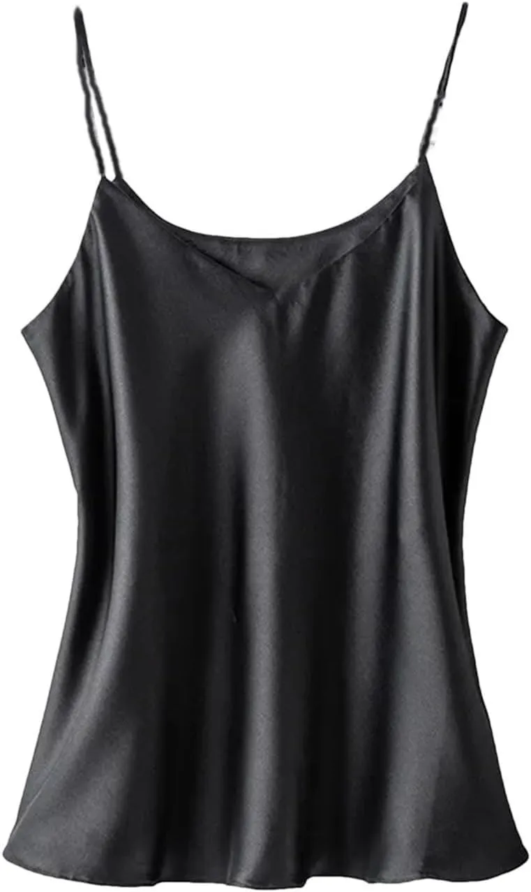 Silk Camisole for Women Silk Bandeau Top Sexy V-Neck Tanks and Camis