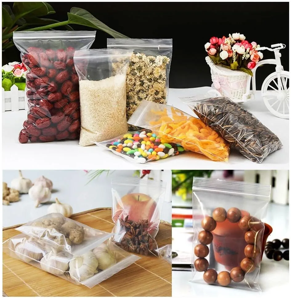 Small Plastic Bags for Jewelry 300pcs 3 Assorted Sizes Clear Zipper Baggies Jewelry Storage Bags 2 Mil for Beads Board Games Pill Travel 2.4 x 3.5/3.5 x 5/4 x 6 Inch (8 Sizes to Choose from)