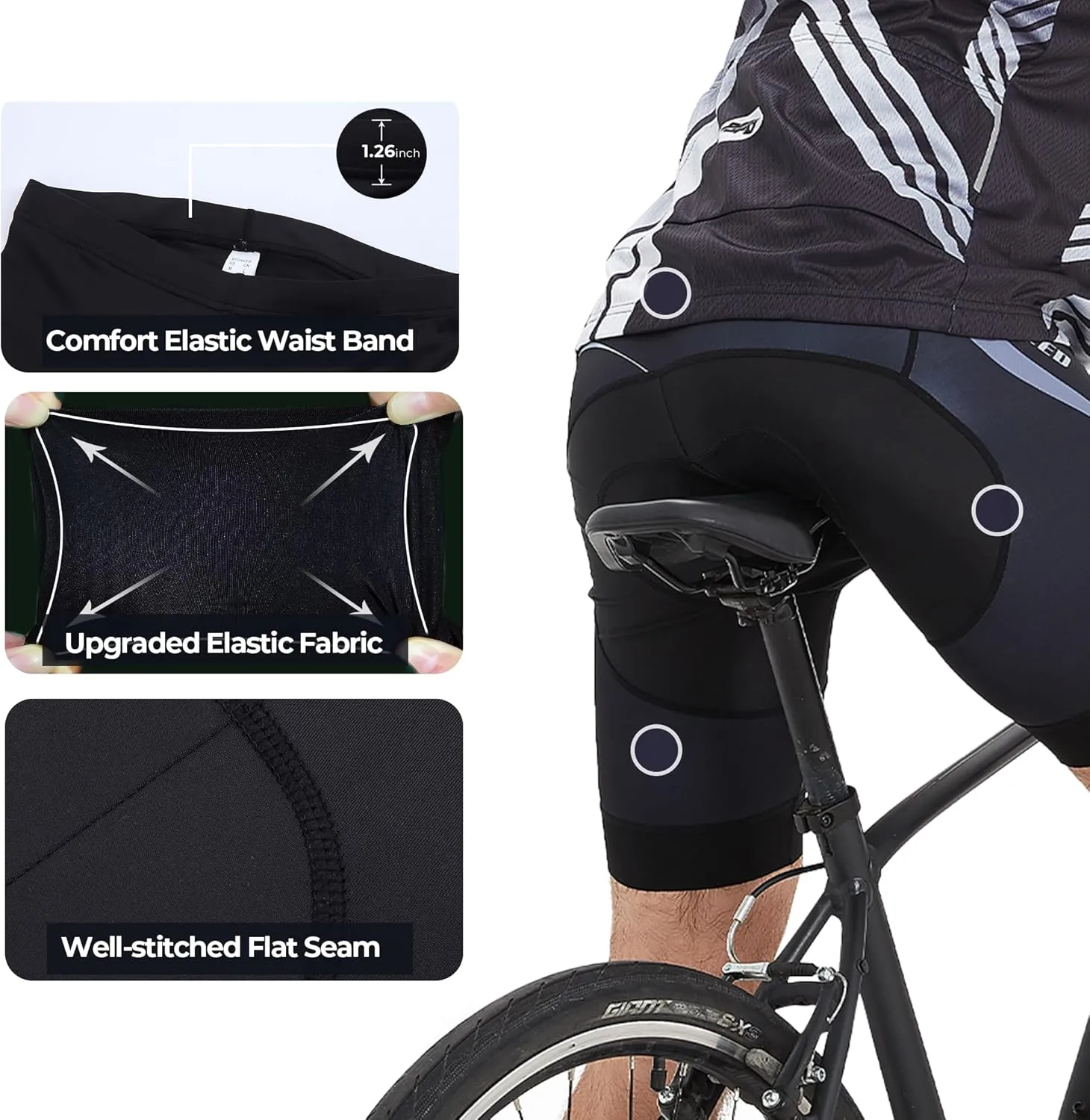 sponeed Cycling Jersey Short Sleeve Suits Men Bike Clothing Road Bicycle Shorts Padded Outfits