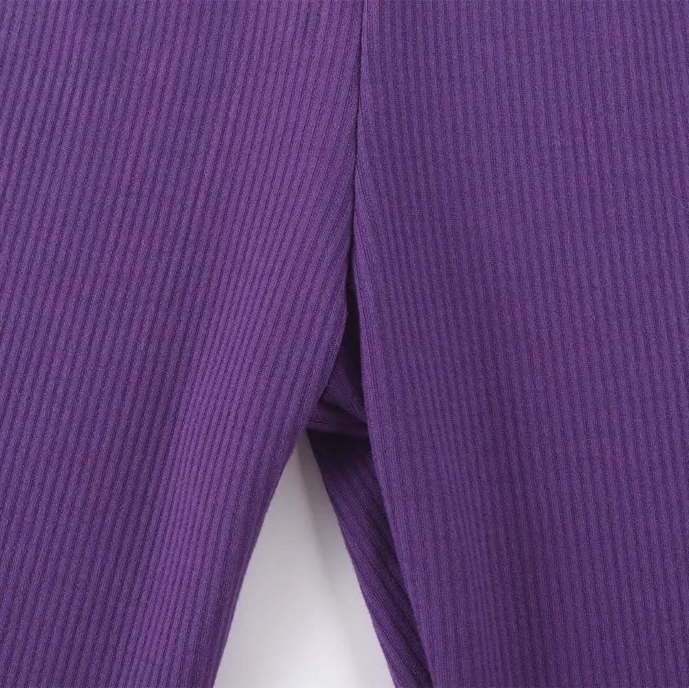 Spring&Gege Girls Ribbed Knit Bell Bottoms Flare Leggings Ruffle Bootcut Pants Casual Solid Fall Outfits (5-12 Years)