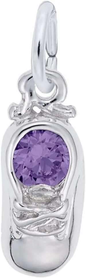 Sterling Silver February Baby Shoe Charm