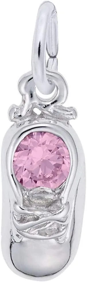Sterling Silver October Baby Shoe Charm