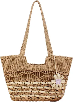 Straw Woven Crossbody Bags Shoulder Bags for Summer Woven Tote Bag Crochet Handbag Beach Bag
