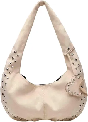 Suede bags for women handbag retro crescent shaped hobo bags for women handbag small rivet bag