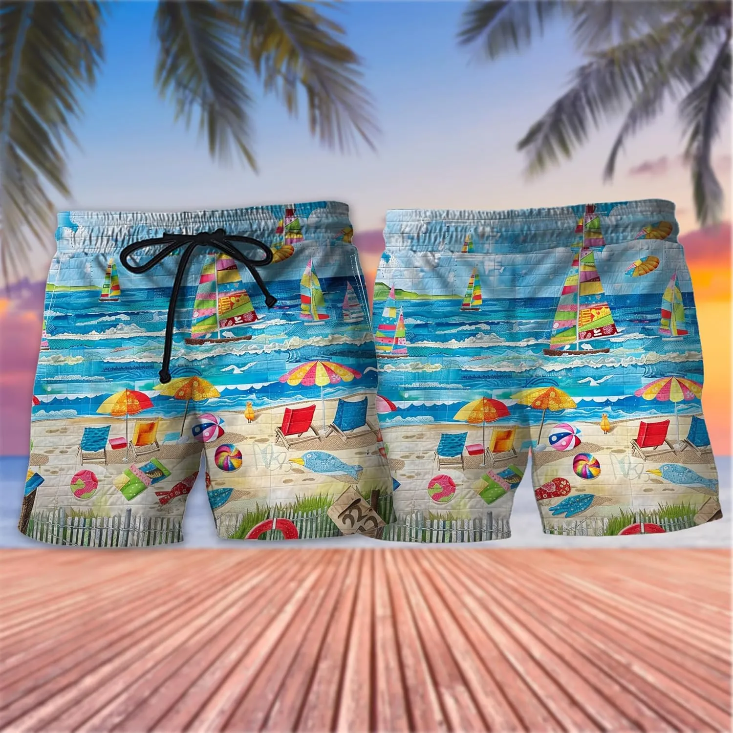 Summer Mens Swim Trunks - Beach Party Quick Dry Mens Board Shorts with Mesh Lining Swimwear Bathing Suits Set 26