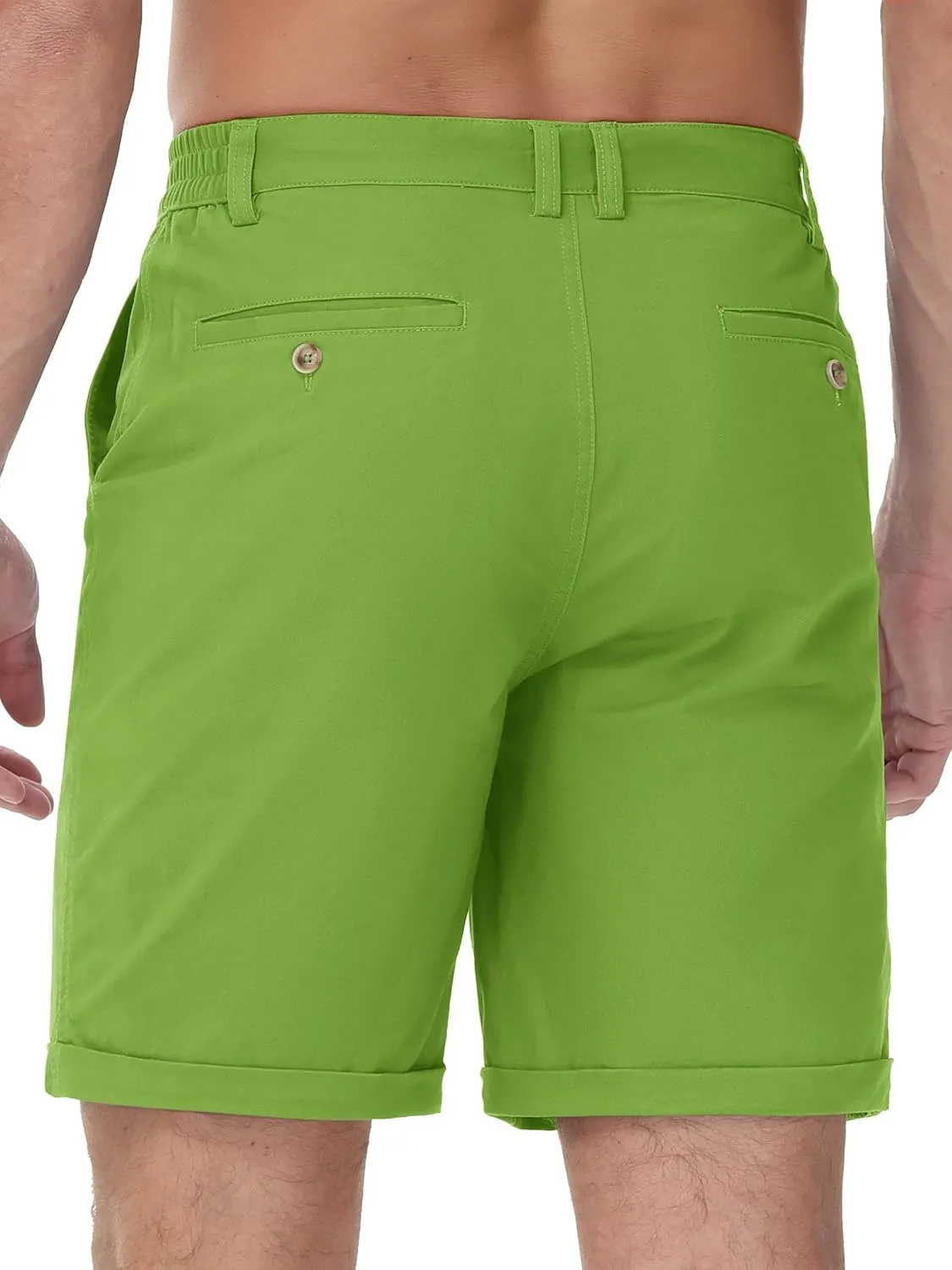 TACVASEN Mens Casual Shorts Classic Fit 7 Stretch Twill Flat Front Chino Shorts with Pockets