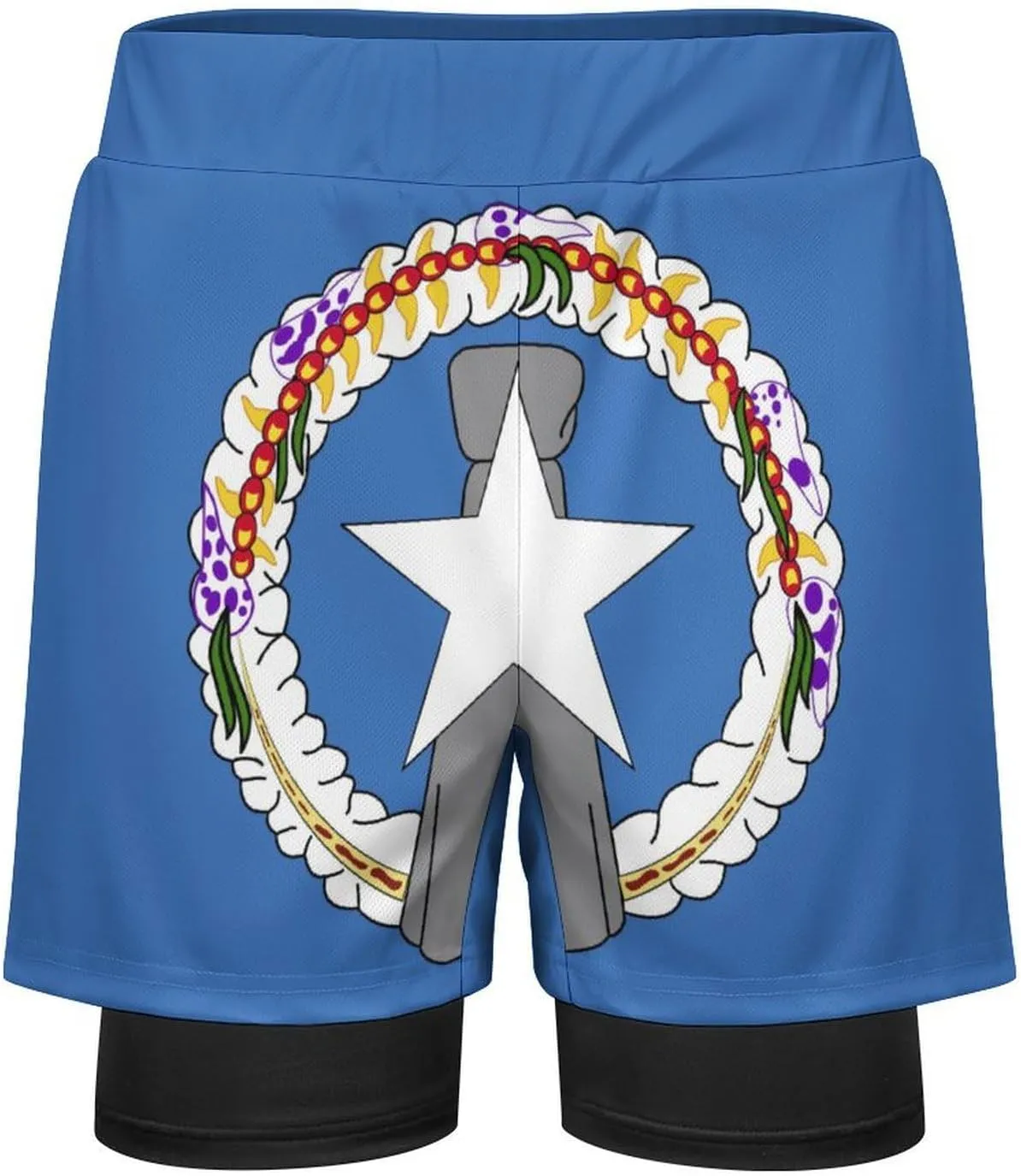 TAIZIYEAH Sports Beach Pants Northern Mari-ana Lslands Flag Men's Swim Trunks Quick Dry Hawaii Beach Shorts Summer Boardshorts with Pockets XL