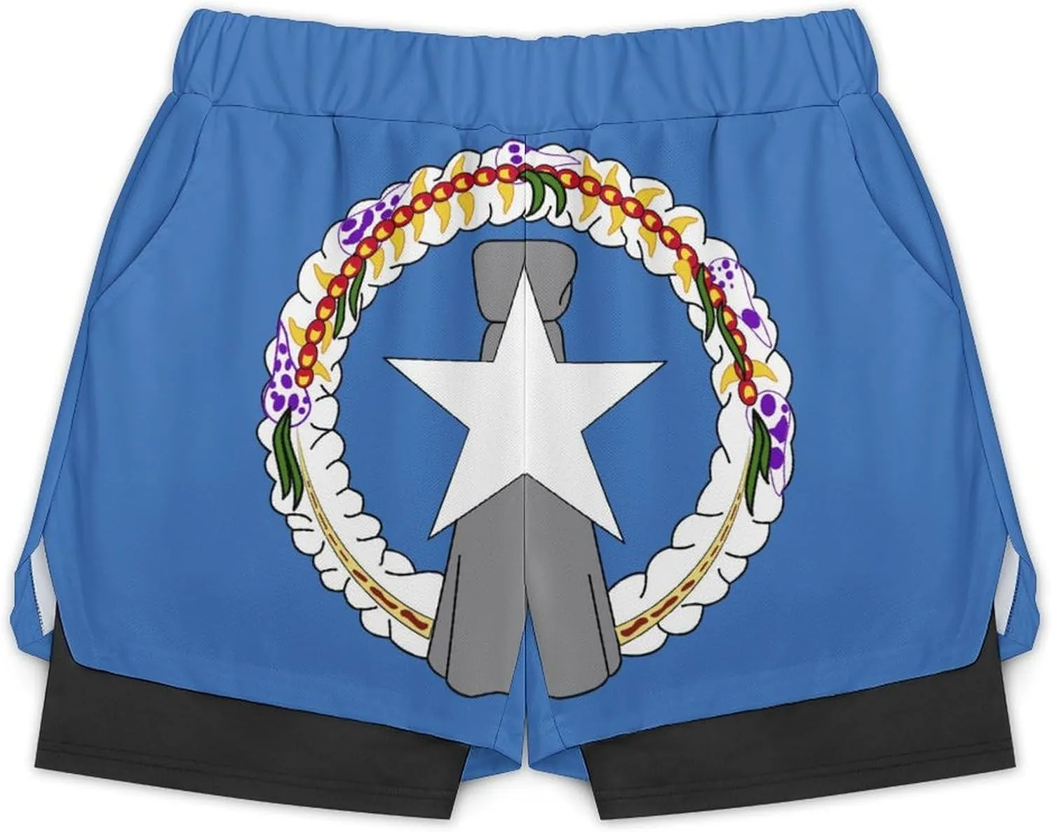 TAIZIYEAH Sports Beach Pants Northern Mari-ana Lslands Flag Men's Swim Trunks Quick Dry Hawaii Beach Shorts Summer Boardshorts with Pockets XL