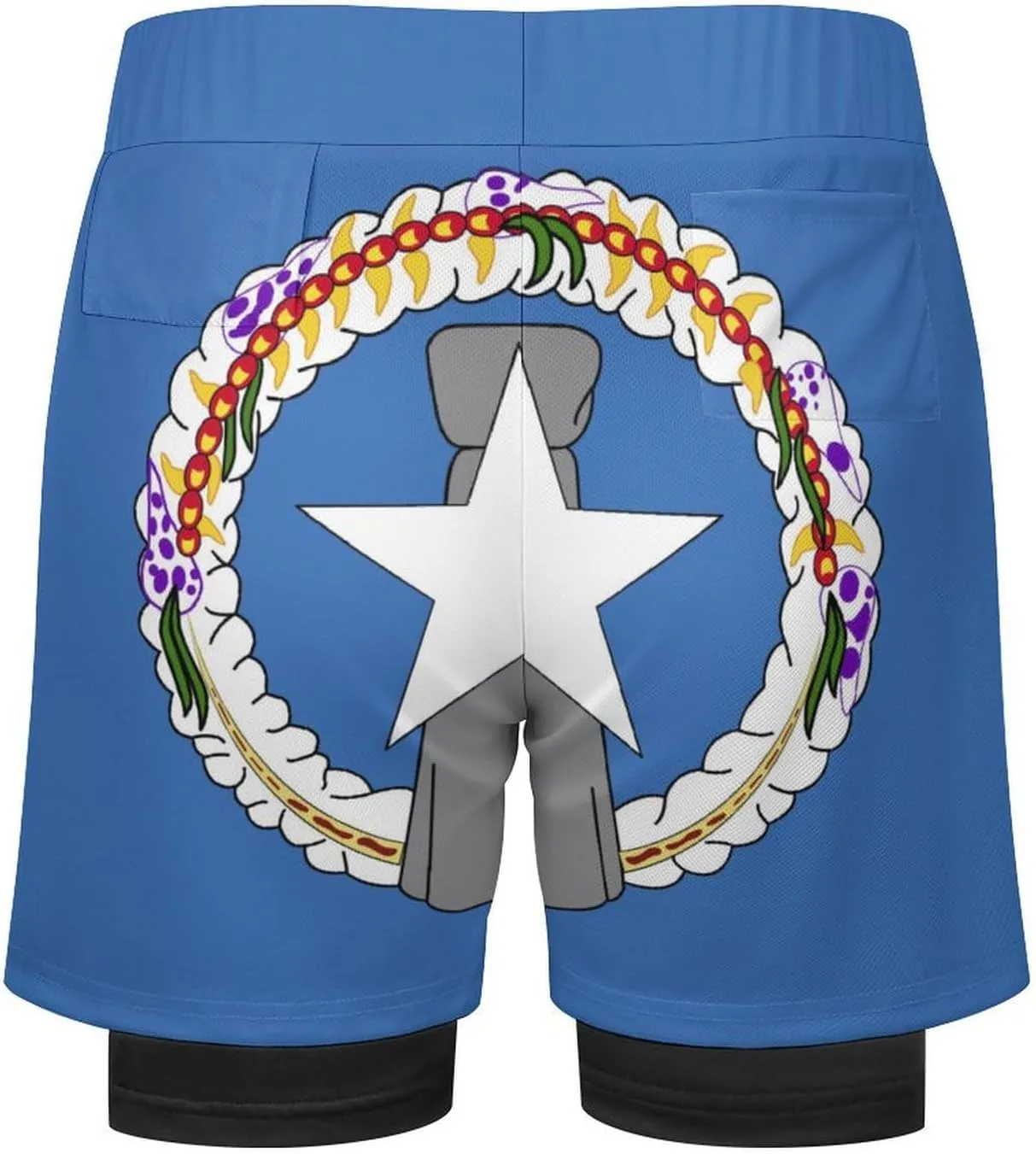 TAIZIYEAH Sports Beach Pants Northern Mari-ana Lslands Flag Men's Swim Trunks Quick Dry Hawaii Beach Shorts Summer Boardshorts with Pockets XL