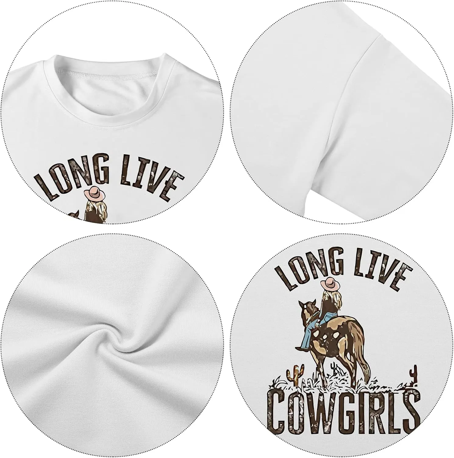 Teaaha Long Live Cowgirls Sweatshirt Women Horseback Rider Western Vintage Country Southern Cactus Graphic Shirt Pullover