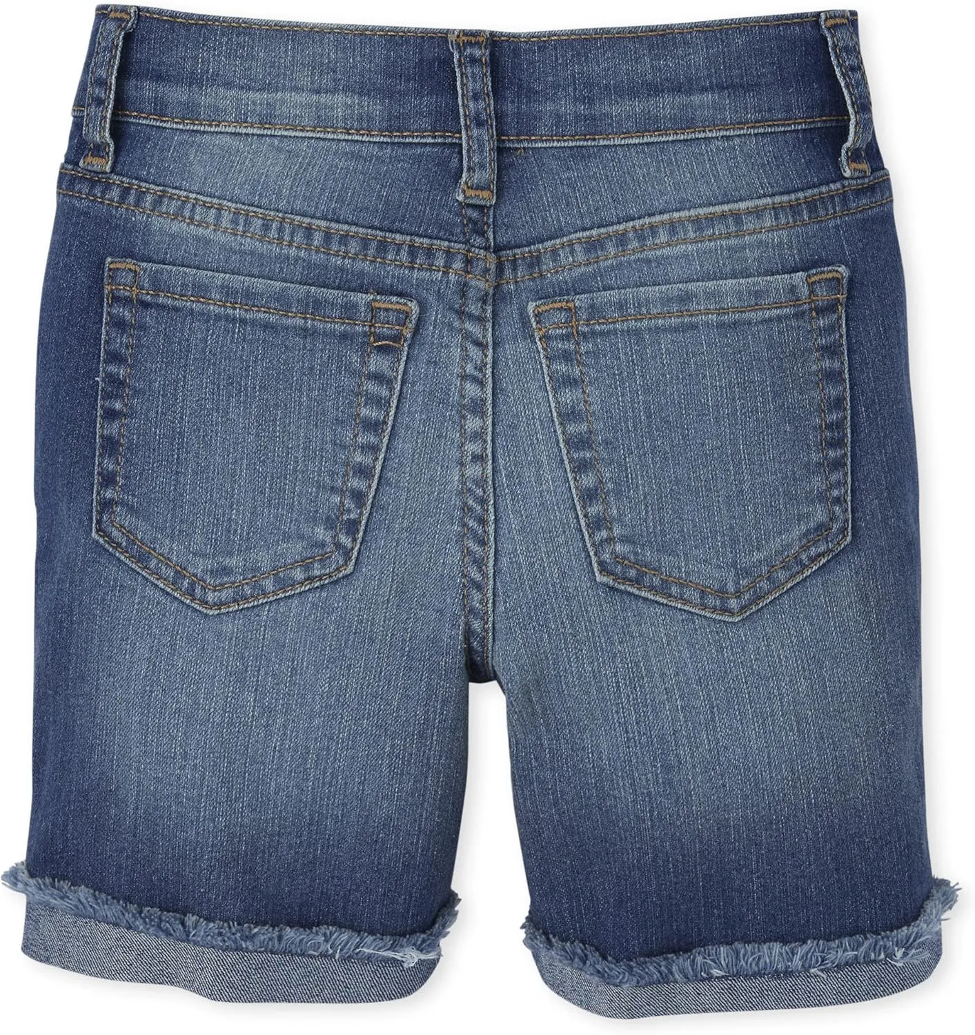 The Children's Place Girls High Waist Button Front Denim Midi Shorts