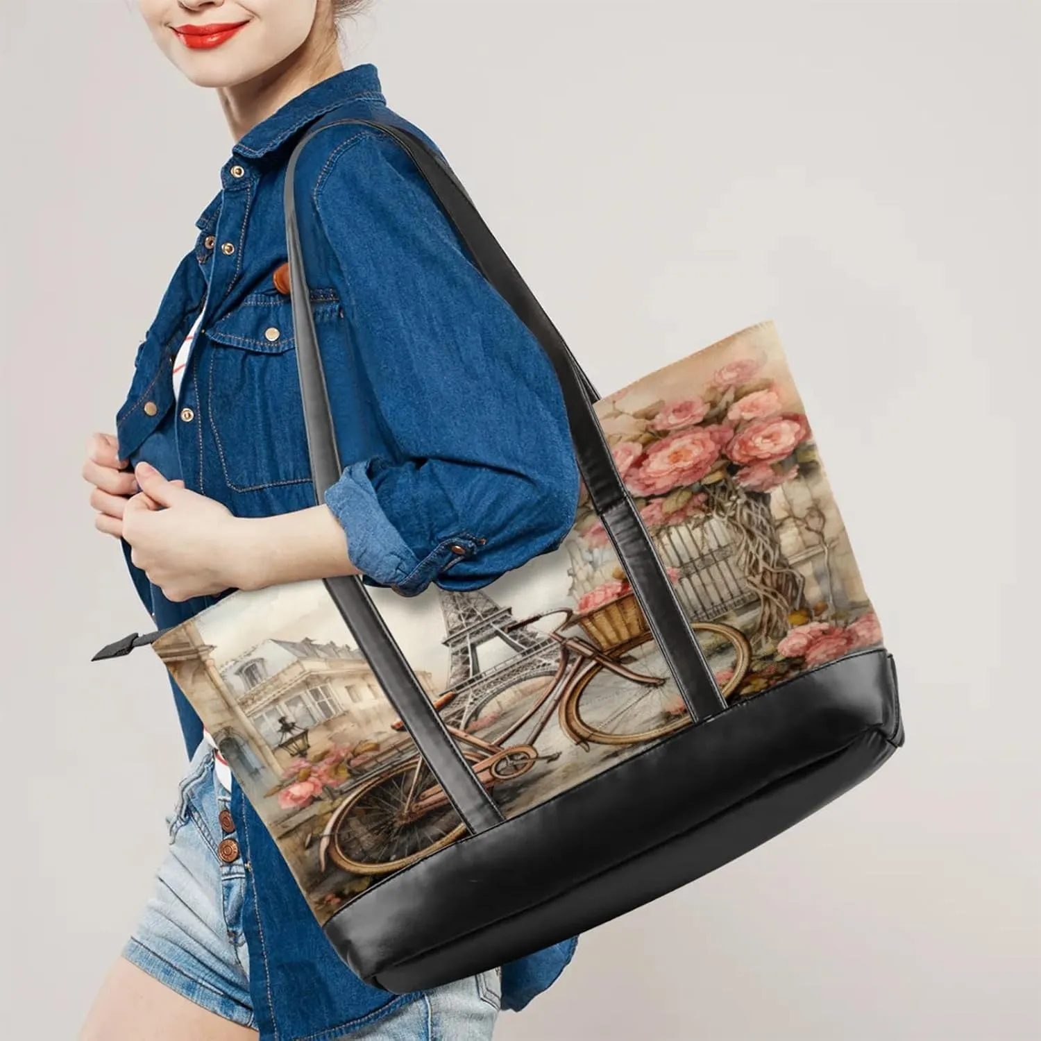 Tote Bag for Women with Zipper, Laptop Tote Bags Laptop Sleeve Case Shoulder Bag Messenger Bags