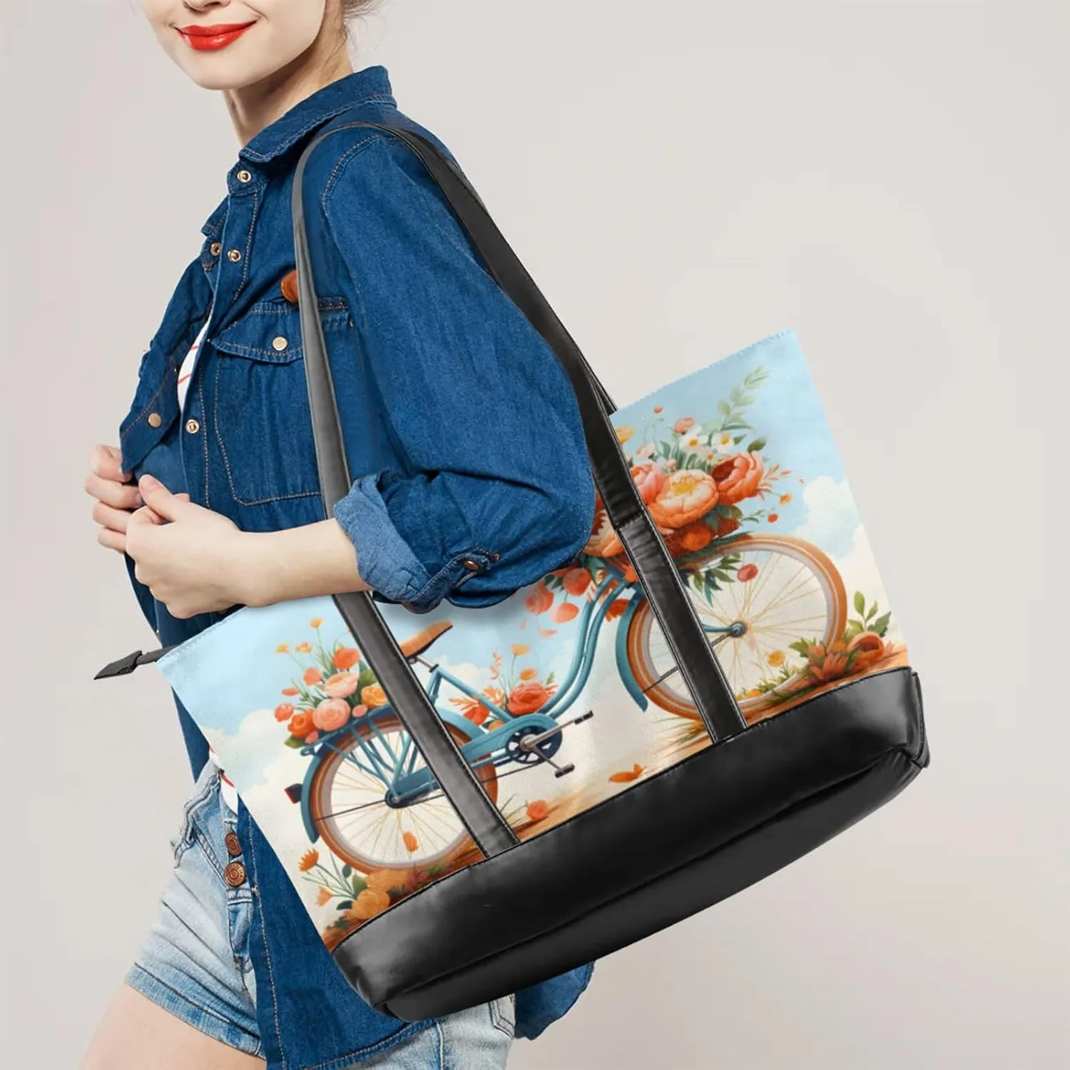 Tote Bag for Women with Zipper, Laptop Tote Bags Laptop Sleeve Case Shoulder Bag Messenger Bags