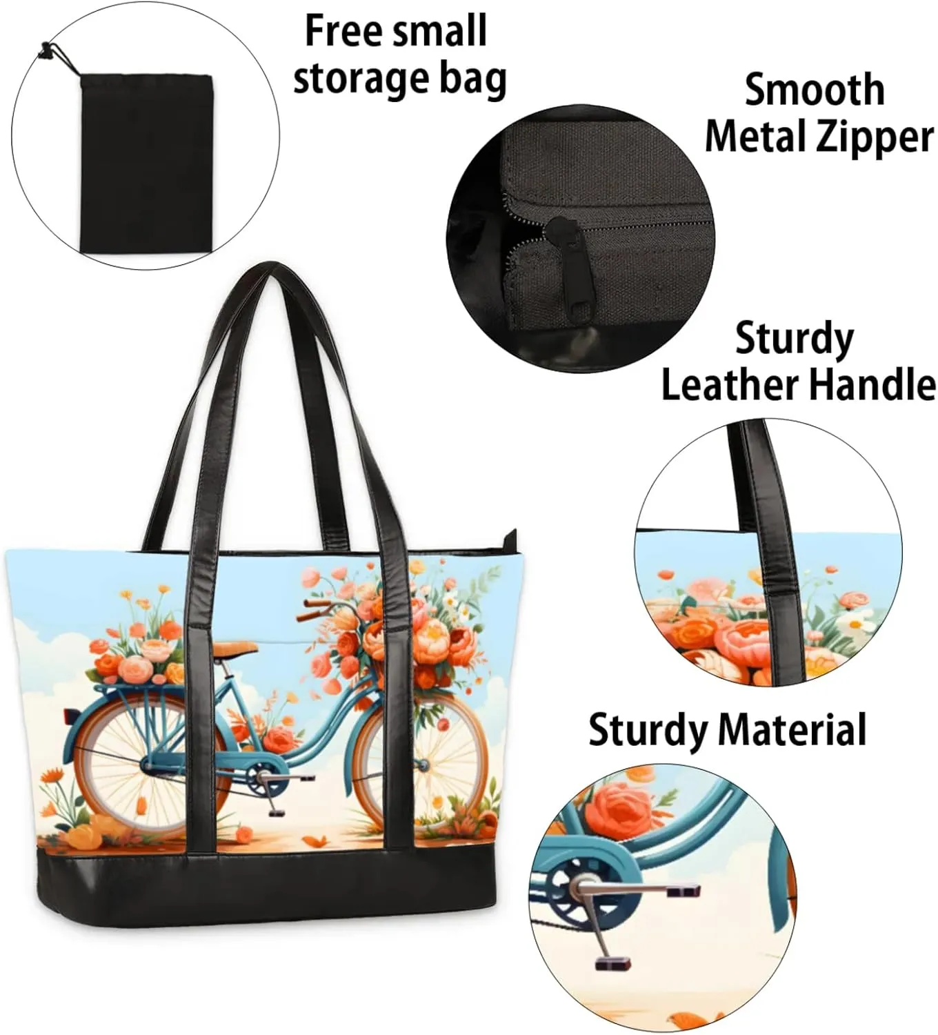 Tote Bag for Women with Zipper, Laptop Tote Bags Laptop Sleeve Case Shoulder Bag Messenger Bags