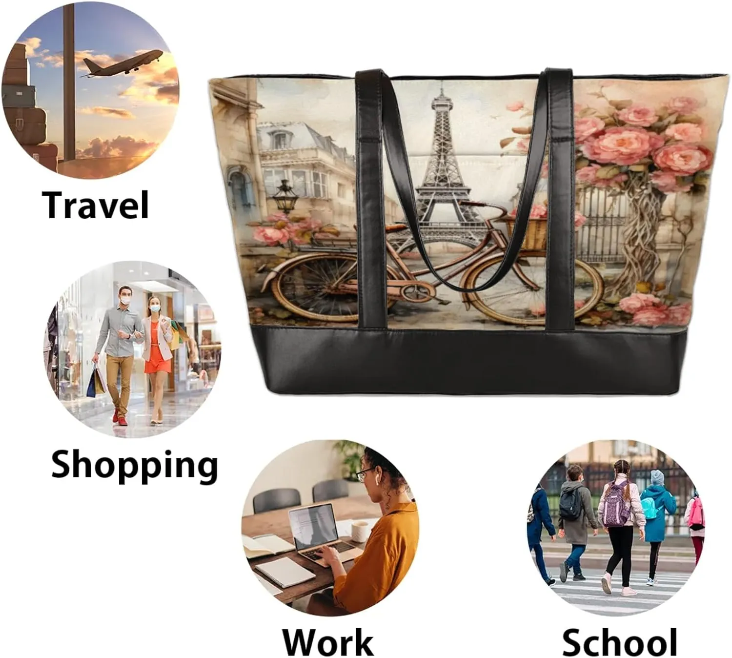 Tote Bag for Women with Zipper, Laptop Tote Bags Laptop Sleeve Case Shoulder Bag Messenger Bags