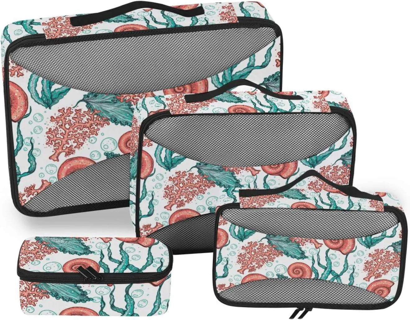 Travel Bags Organizer for Luggage 4 Set Suitcase Organizer Bags Packing Cubes for Luggage Packing Cunes Underwater World