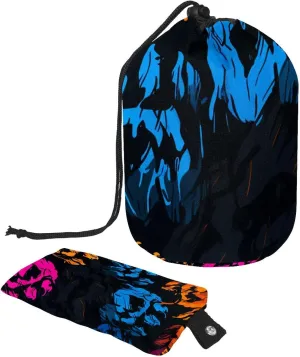 Travel Cosmetic Bags bucket Makeup Bag, Art Abstract Graffiti Paw Print Women Portable Foldable Cases, Multifunctional Toiletry Bucket Bags Round Organizer Storage