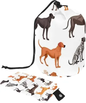 Travel Cosmetic Bags bucket Makeup Bag, Fun Poodle Dog Women Portable Foldable Cases, Multifunctional Toiletry Bucket Bags Round Organizer Storage