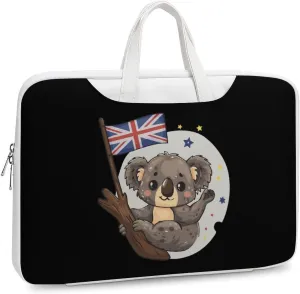 Uk Flag Koala Bear Laptop Tote Bag Waterproof Computer Carrying Case Business Office Briefcase