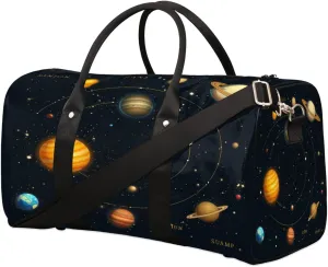 Universe Planet Travel Duffel Bag for Women Men, Space Planet Pattern Sport Tote Gym Bag Foldable Weekender Overnight Bag Waterproof Carry On Luggage Bag
