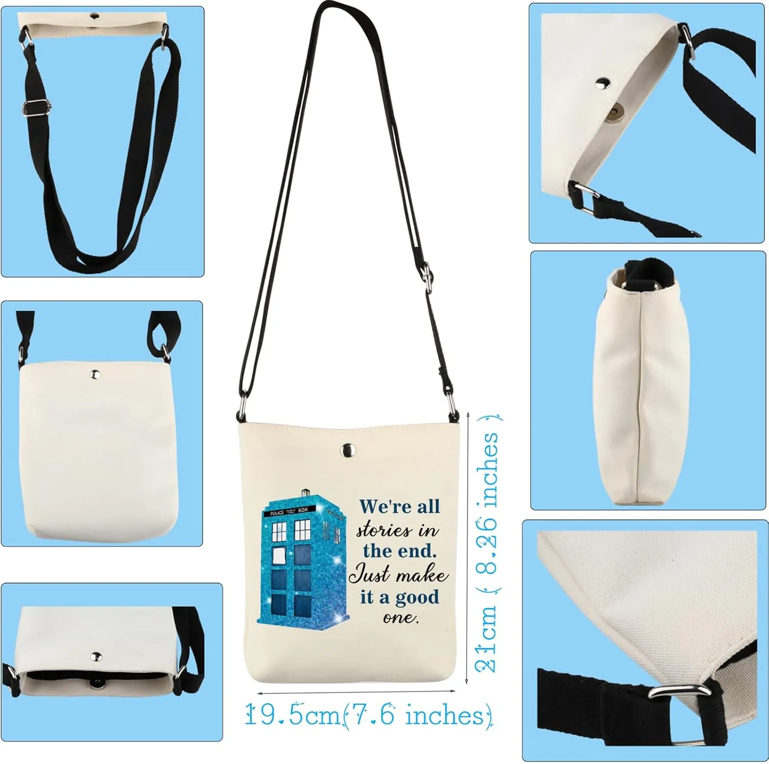 VAMSII Who TV Show Makeup Bag Who TV Show Inspired Gifts Policeman Box Fans Gifts Whovian Merchandise (WhoStoriesBag)