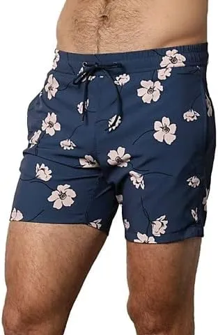 VELVET BY GRAHAM & SPENCER Men's Standard Ricardo Printed Board Shorts, Navy, XXL