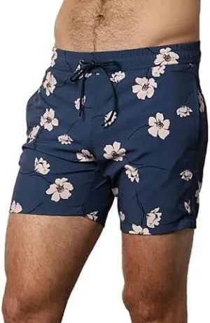 VELVET BY GRAHAM & SPENCER Men's Standard Ricardo Printed Board Shorts, Navy, XXL