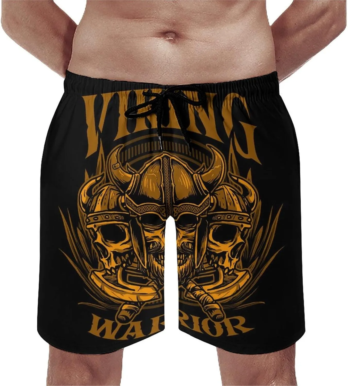 Viking Warrior Men's Swim Trunks Quick Dry Bathing Suit Swimming Shorts Beach Swimwear