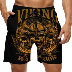 Viking Warrior Men's Swim Trunks Quick Dry Bathing Suit Swimming Shorts Beach Swimwear