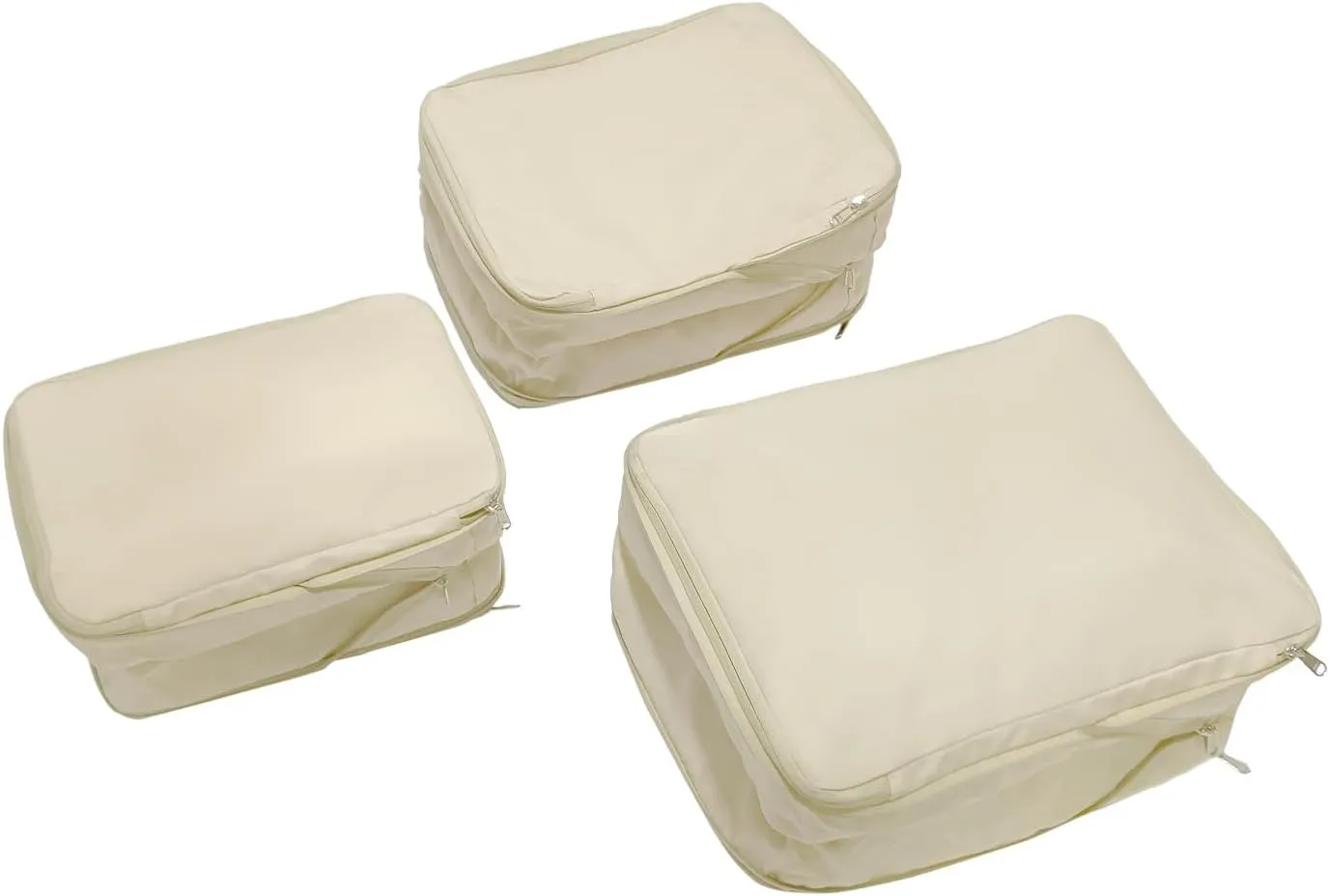 Waterproof Compression Packing Cubes 2/3/4 sets, Large Travel Packing organizers for Carry on Luggage, 2 Sides Expandable Storage Bags for Backpacking, Suitcases