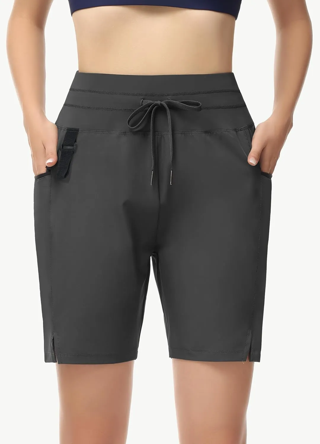 Wmen's 7" Hiking Athletic Shorts - High Waisted Quick Dry Lightweight Summer Travel Board Shorts with Zip Pockets UPF50