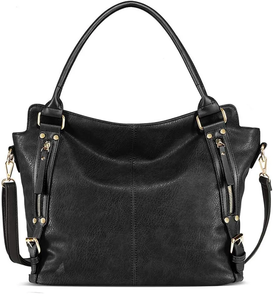 Women Top Handle Satchel PU Leather Handbag And Purse Messenger Shoulder Big Tote