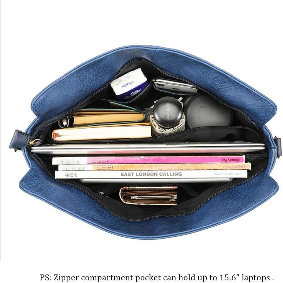 Women Top Handle Satchel PU Leather Handbag And Purse Messenger Shoulder Big Tote